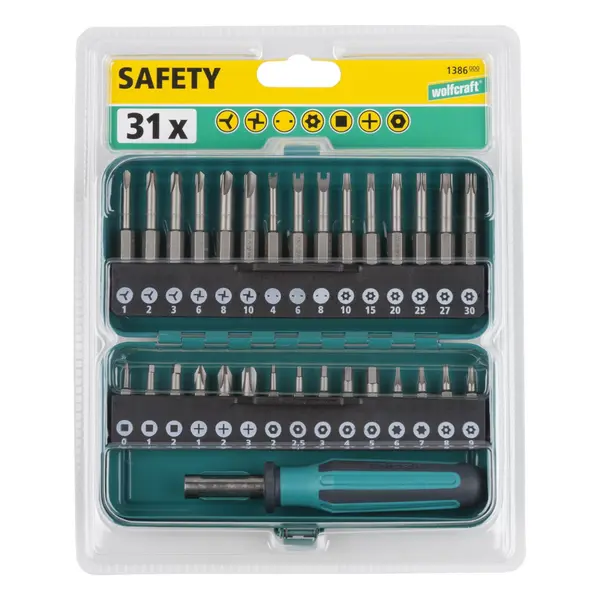 WOLFCRAFT safety kutija s bit nastavcima za sigurnosne vijke, 31-dij.