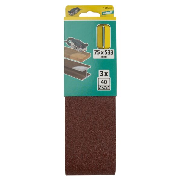 WOLFCRAFT brusne trake od platna 75 x 533 mm