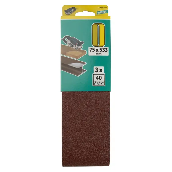 WOLFCRAFT brusne trake od platna 75 x 533 mm