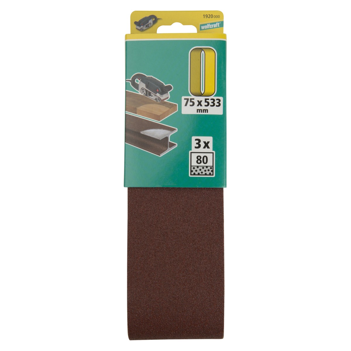WOLFCRAFT brusne trake od platna 75 x 533 mm