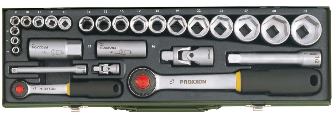 GRT. NASADNIH KLJUČEVA 1/4''+ 1/2''  6-32 mm/ 27 kom.
