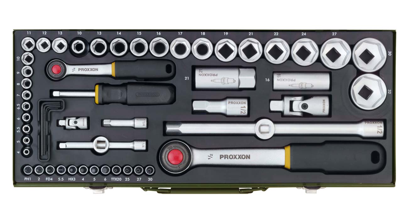 GRT. NASADNIH KLJUČEVA 1/4''+ 1/2''  4-32 mm/ 56 kom.