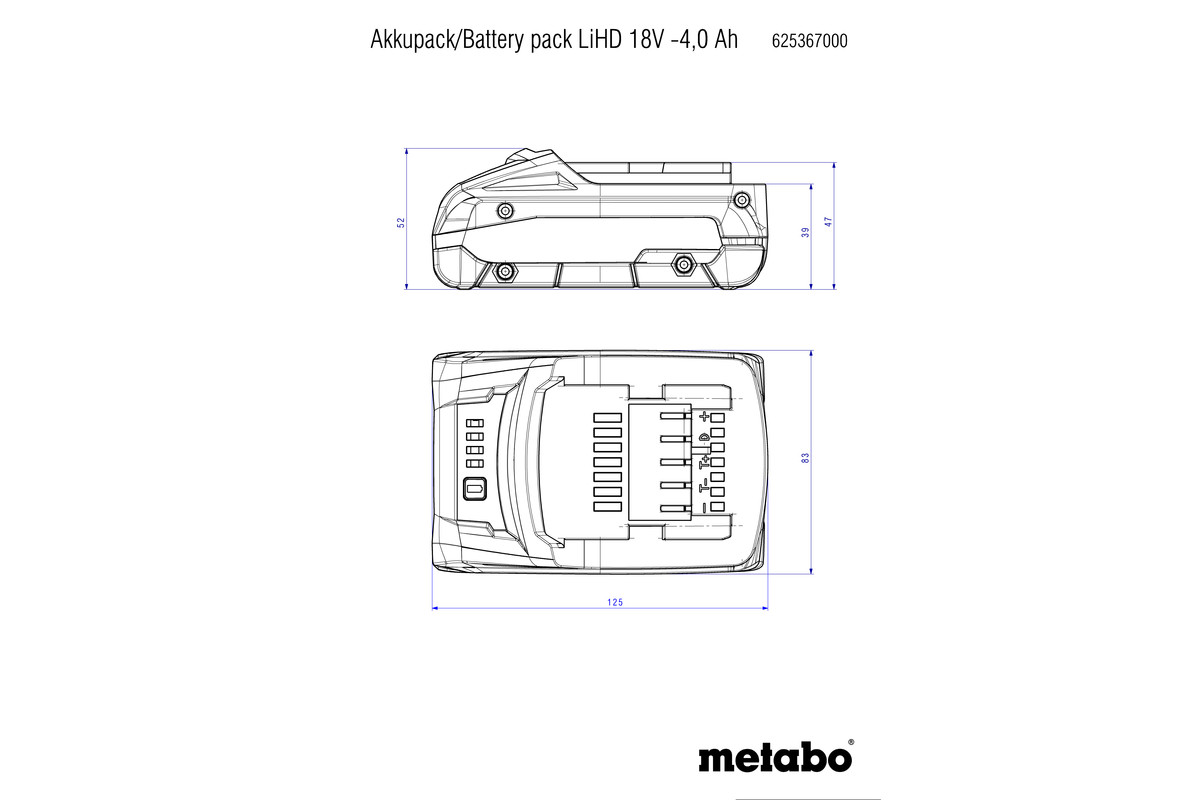 LiHD Battery pack 18 V - 4.0 Ah (625367000)