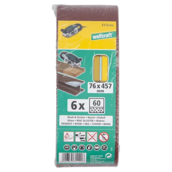 WOLFCRAFT brusne trake od platna 76 x 457 mm